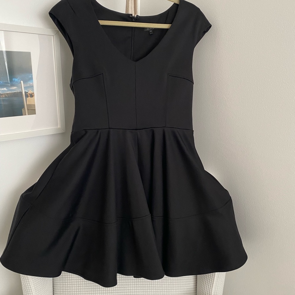 Topshop Black scuba material skater style mini-dress!